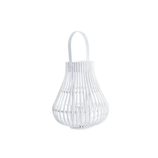 Latern DKD Home Decor Бял Многоцветен Метал Бамбук Кристал