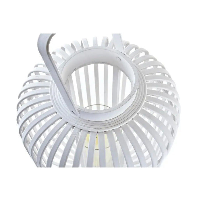 Latern DKD Home Decor Кристал Бял Бамбук (28 x 28 x 47 cm)