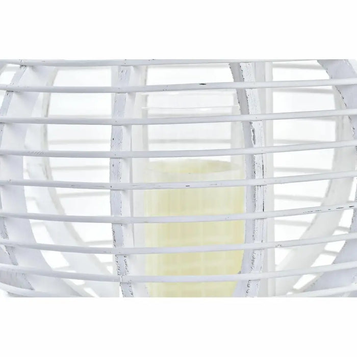 Latern DKD Home Decor Кристал Бял Бамбук (35 x 35 x 29 cm)