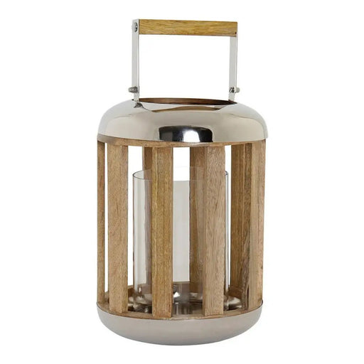 Latern DKD Home Decor Сребро Дървен Метал (22 x 22 x 32 cm)