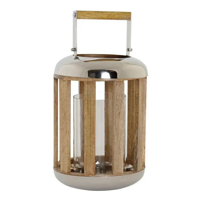 Latern DKD Home Decor Сребро Дървен Метал (22 x 22 x 32 cm)