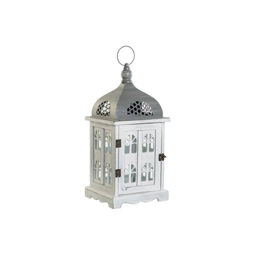Latern DKD Home Decor Завършек със състаряващо покритие Бял