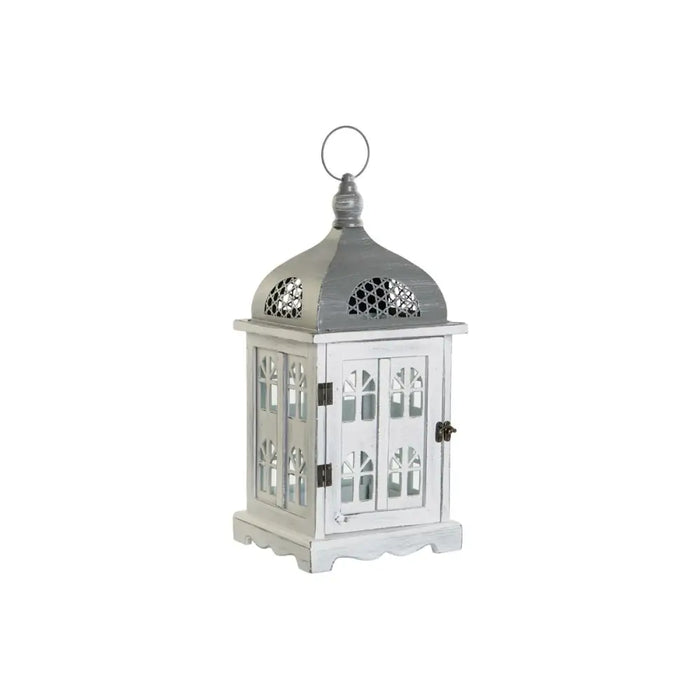Latern DKD Home Decor Завършек със състаряващо покритие Бял