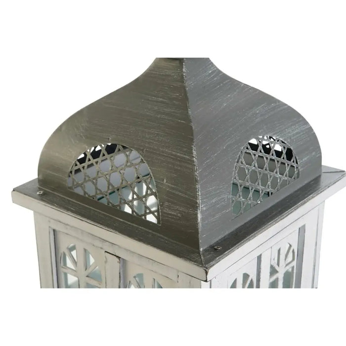 Latern DKD Home Decor Завършек със състаряващо покритие Бял