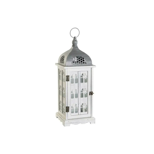 Latern DKD Home Decor Завършек със състаряващо покритие Бял