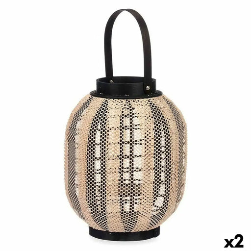 Latern Gift Decor D23026S D23026S Черен Бежов Дървен Плат