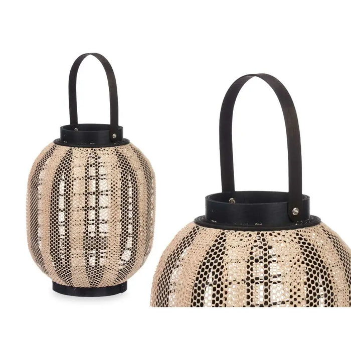 Latern Gift Decor D23026S D23026S Черен Бежов Дървен Плат