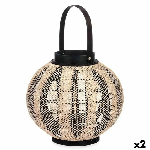 Latern Gift Decor D23027S D23027S Черен Бежов Дървен Плат