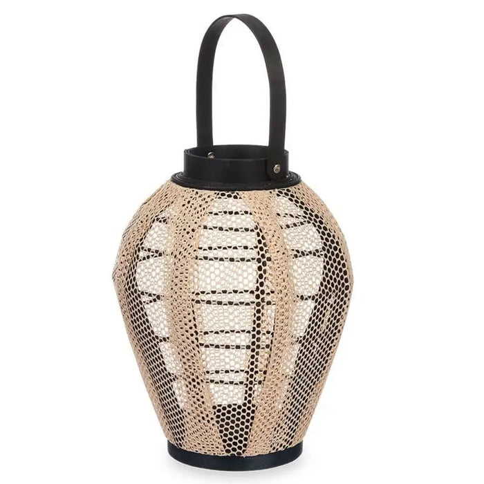 Latern Gift Decor D23029S D23029S Черен Бежов Дървен Плат