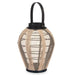 Latern Gift Decor D23029S D23029S Черен Бежов Дървен Плат