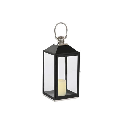 Latern Home ESPRIT Черен Сребрист Кристал Стомана 18 x 18 x