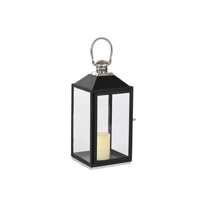 Latern Home ESPRIT Черен Сребрист Кристал Стомана 18 x 18 x