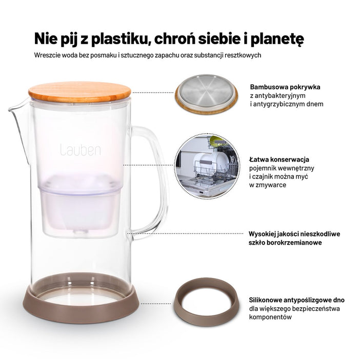 Кана за филтриране на вода Lauben Glass 32GW