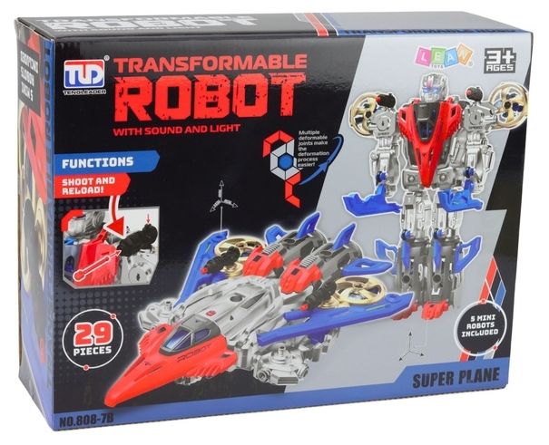 Робот трансформер 2 в 1 Lean Toys - Fighter Combat, 29 части