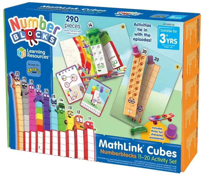 Детски математически комплект Learning Resources - Кубчета за сглобяване, от 11 до 20
