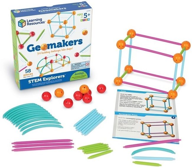 Детски комплект Learning Resources - Геометрични пръчки с топчета