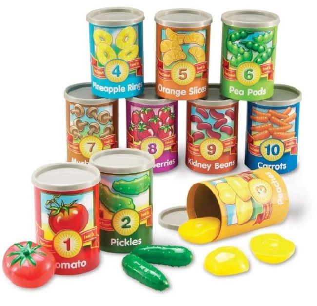 Игрален комплект Learning Resources - Консерви за броене от 1 до 10