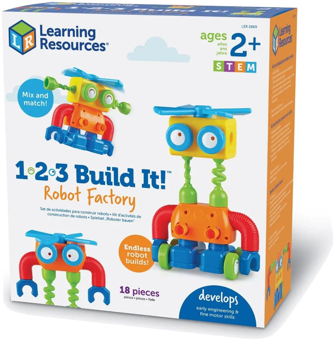 Игрален комплект Learning Resources - Построй си робот, 18 части