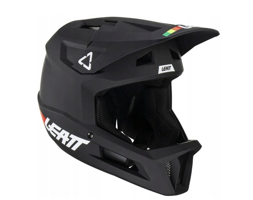 Велосипедна каска LEATT MTB Gravity 1.0 V23 с пълно лице, размер L (59–60 см), черна