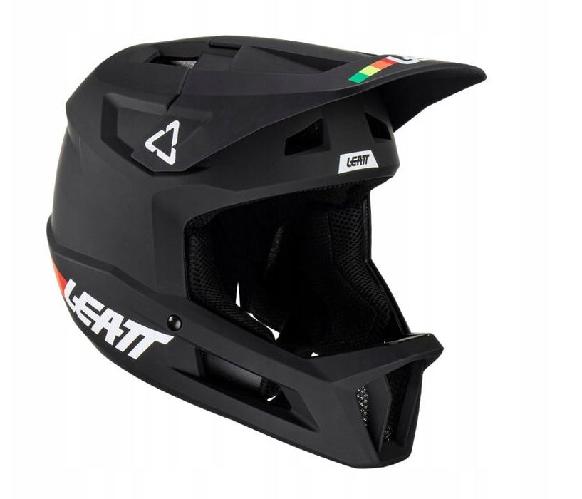 Велосипедна каска LEATT MTB Gravity 1.0 V23 с пълно лице, размер M (57-58 см), черна