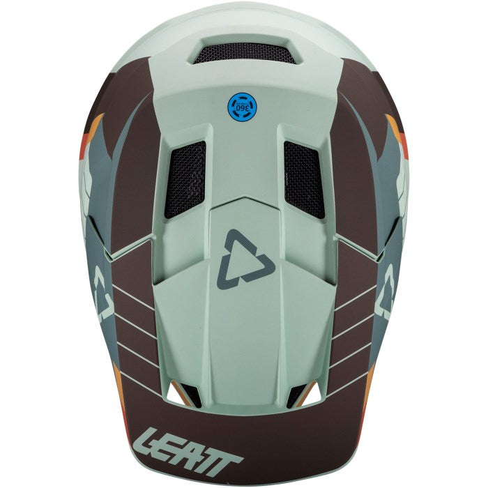 Велосипедна каска LEATT MTB Gravity 2.0 V25 с пълно лице, размер L, цвят ментов