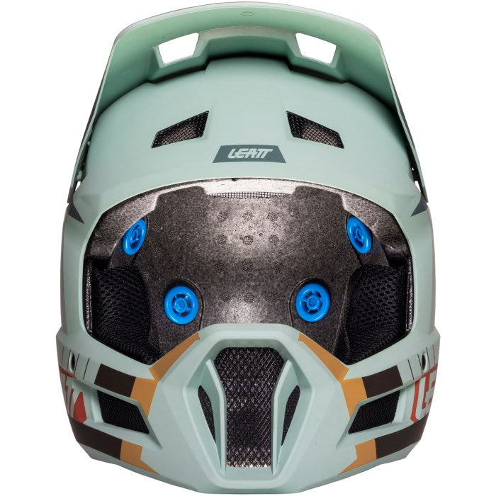 Велосипедна каска LEATT MTB Gravity 2.0 V25 с пълно лице, размер L, цвят ментов