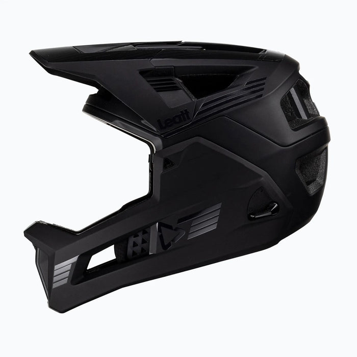 Велосипедна каска LEATT MTB Enduro 4.0 V23 с подвижна предпазна дръжка за брадичката, размер L, черна