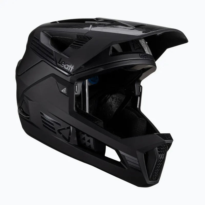 Велосипедна каска LEATT MTB Enduro 4.0 V23 с подвижна предпазна дръжка за брадичката, размер L, черна
