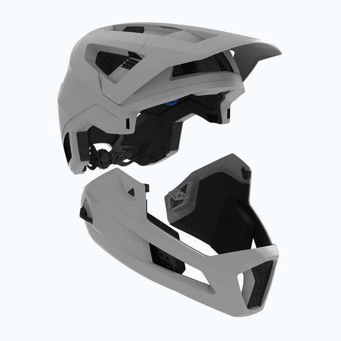 Велосипедна каска LEATT MTB Enduro 4.0 V23 с подвижна предпазна дръжка за брадичката, размер L, черна