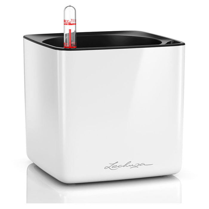 КАШПА 14X14CM С НАПОИТЕЛНА СИСТЕМА LECHUZA CUBE GLOSSY
