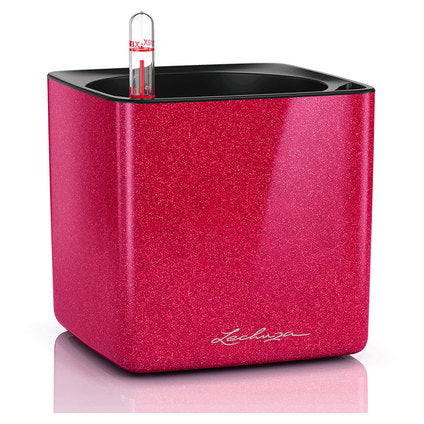 КАШПА 14X14CM С НАПОИТЕЛНА СИСТЕМА LECHUZA CUBE GLOSSY