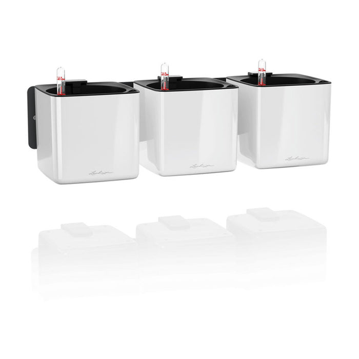 КАШПА 14X14CM 3БРОЯ С НАПОИТЕЛНА СИСТЕМА LECHUZA WALL HOME KIT GLOSSY