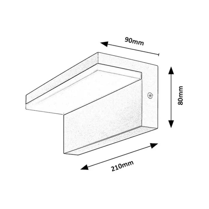 LED АПЛИК 10W 4000K IP54 ЧЕРЕН RABALUX ZARAGOZA