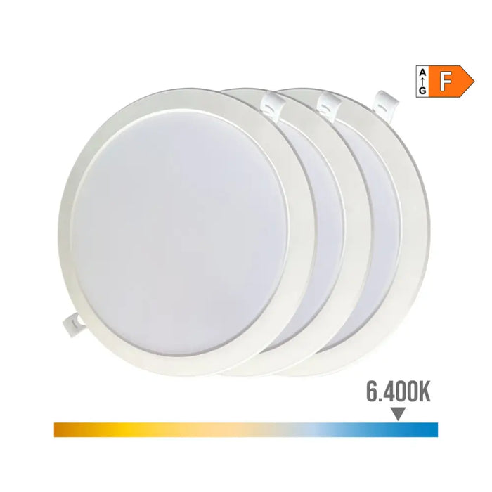 LED Down Светлина EDM 31567 18 W Ø 22 x 3,2 cm 3 броя (6400