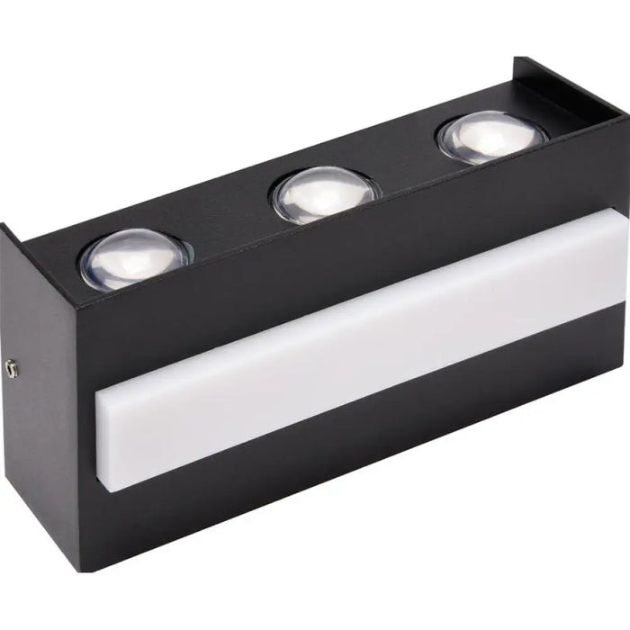 LED ФАСАДНО ТЯЛО 12W 4200K ДВУПОСОЧНО ЧЕРНО HOROZ TWIST