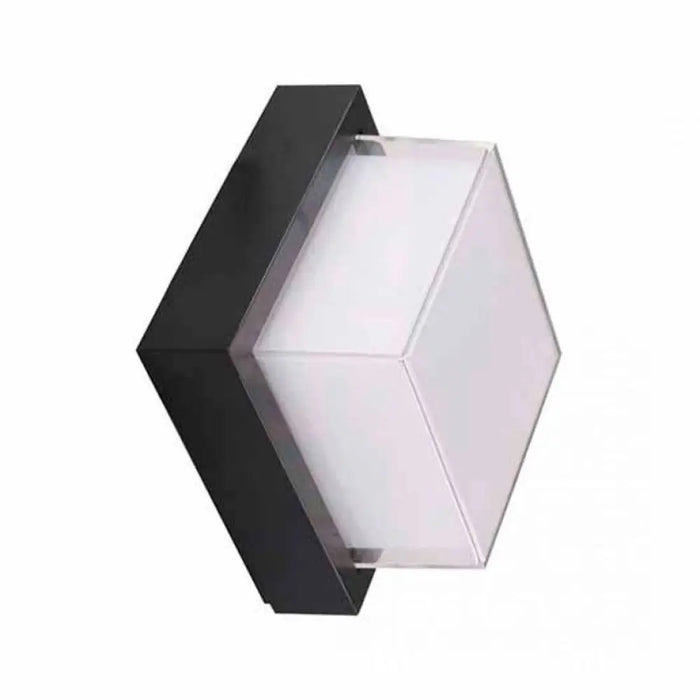 LED ФАСАДНО ТЯЛО КВАДРАТ 7W 3000К 550LM IP65 ЧЕРНО V-TAC