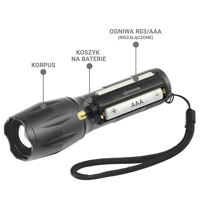 LED фенерче FL-600 с CREE XM-L2 18650 LED / 3x AAA (R03)
