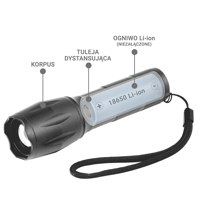 LED фенерче FL-600 с CREE XM-L2 18650 LED / 3x AAA (R03)