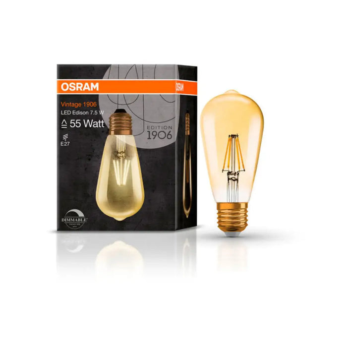 LED КРУШКА Е27 6.5W VINTAGE EDISON GOLD OSRAM
