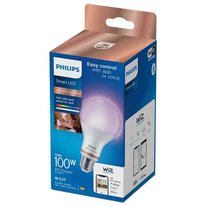 LED КРУШКА E27 13W 2200-6500K 1521LM ДИМИРУЕМА МАТ RGB
