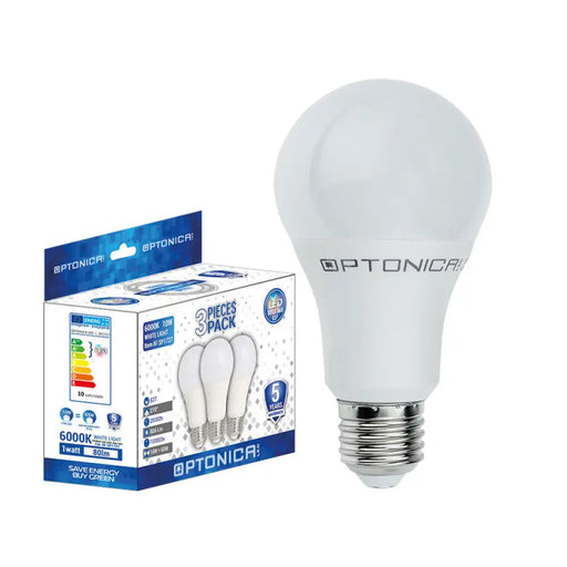 LED КРУШКА E27 15W 1320LM 6000K A65 3БРОЯ OPTONICA