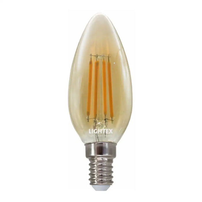 LED КРУШКА FILAMENT E14 6W C35 2700K 806LM LIGHTEX GOLD