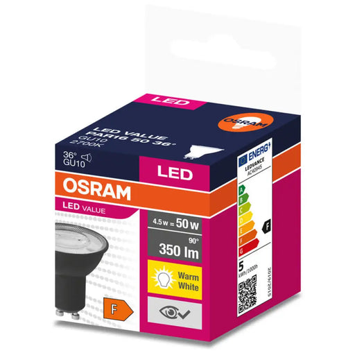 LED КРУШКА GU10 4.5W 2700K OSRAM
