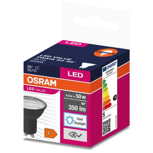 LED КРУШКА GU10 4.5W 4000K OSRAM