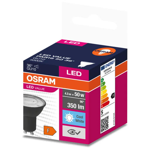 LED КРУШКА GU10 4.5W 6500K OSRAM