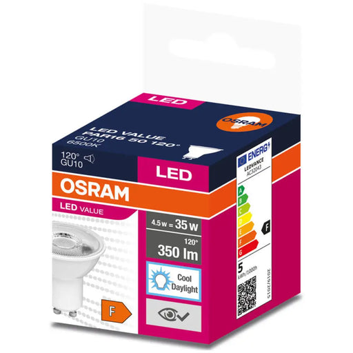 LED КРУШКА GU10 5W 4000K OSRAM