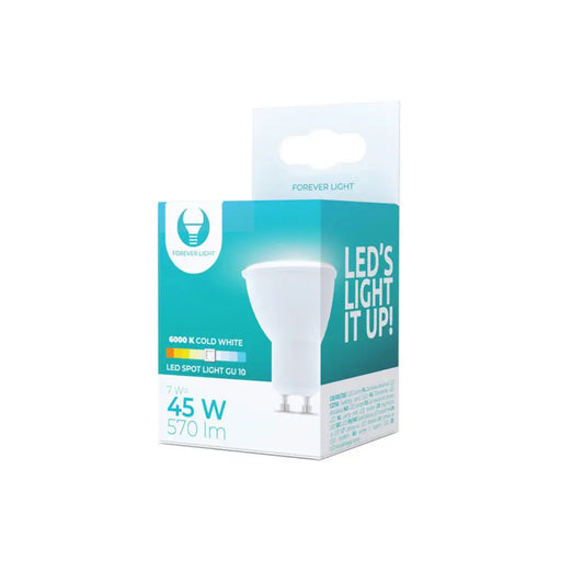 LED КРУШКА GU10 7W 6000K 570 LM FOREVER LIGHT