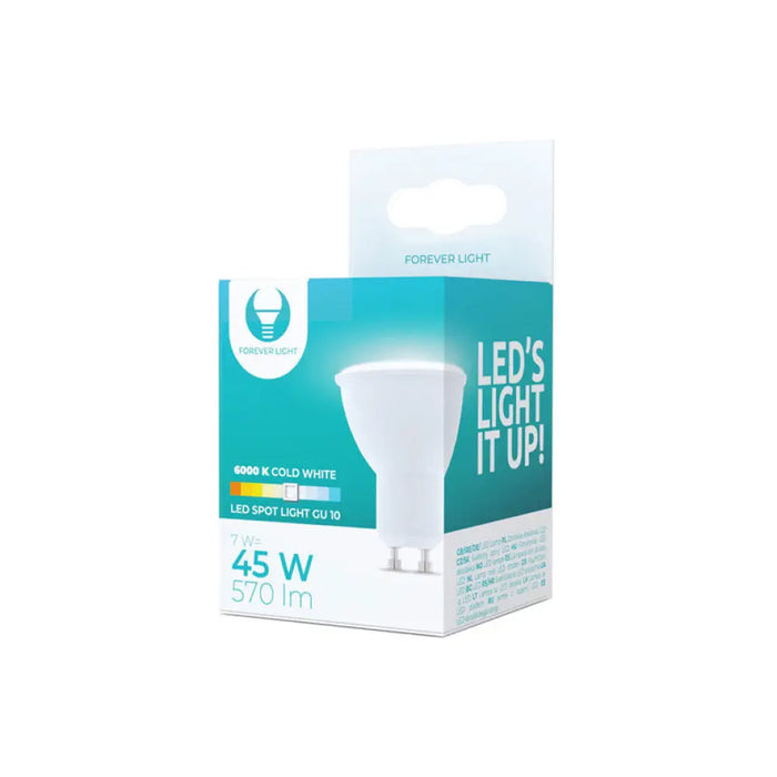 LED КРУШКА GU10 7W 6000K 570 LM FOREVER LIGHT