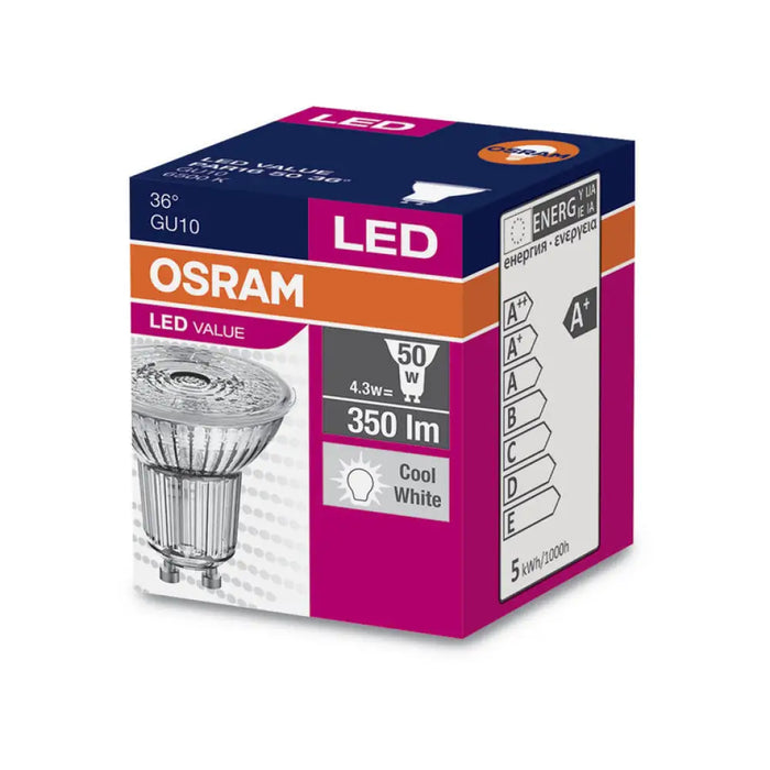 LED КРУШКА OSRAM GU10 4.3W 6500K 350LM