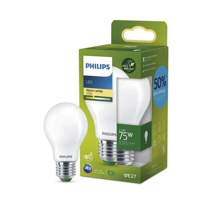 LED крушка Philips Classic A 75 W 5,2 W E27 1095 Lm (2700 K)